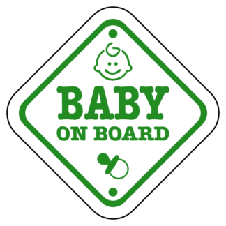 Baby On Board Sign Sticker (Green)